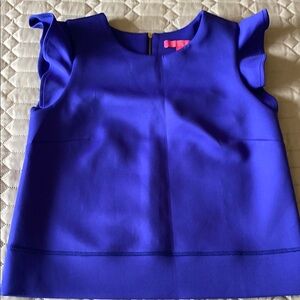 Lilly Pulitzer Women Vibrant Blue Sleeveless Top with Ruffle Detail size S